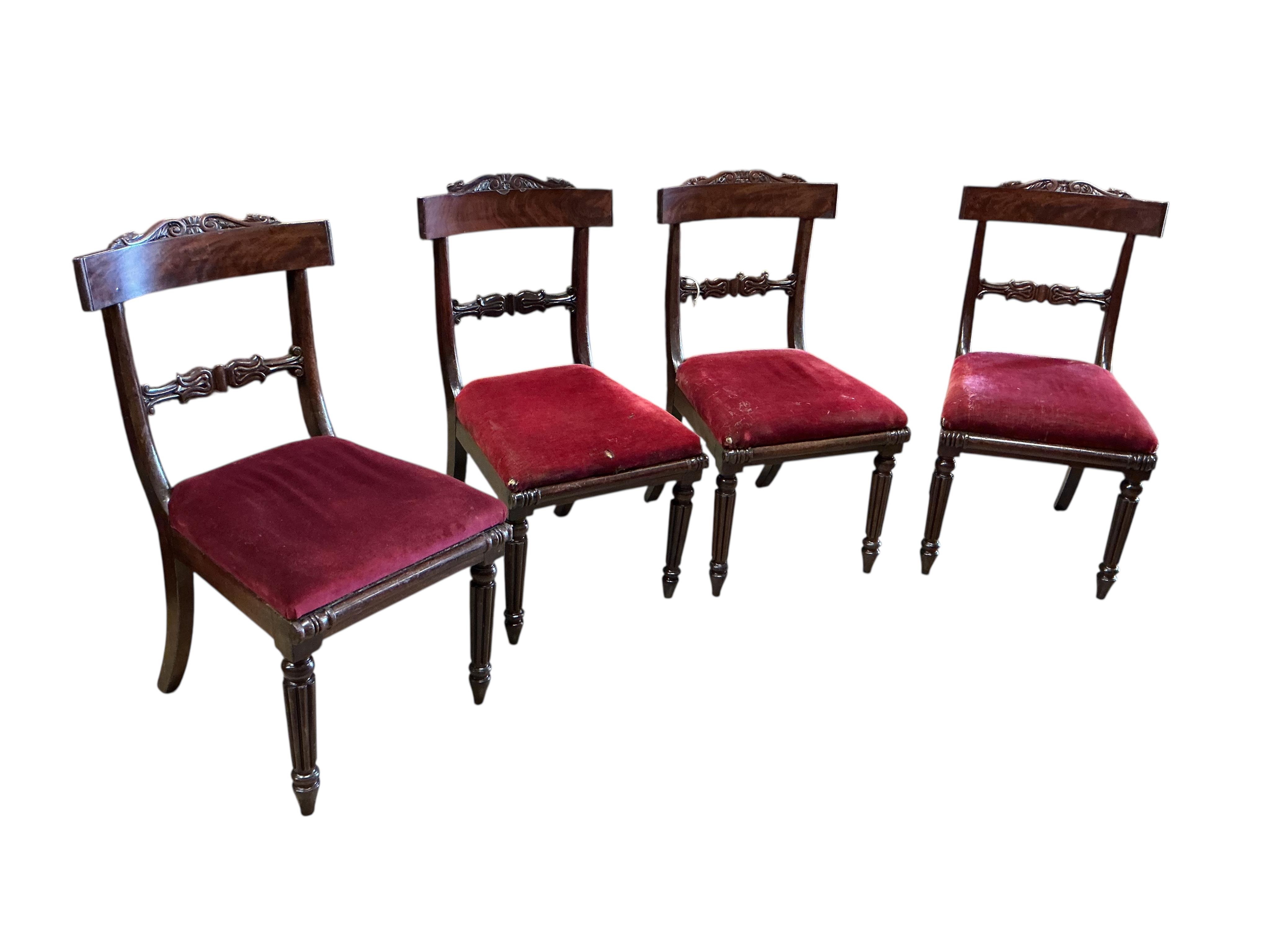 A set of eight Regency mahogany dining chairs